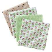 Just Born 4 pk. Flannel Receiving Blankets   Green/Brown