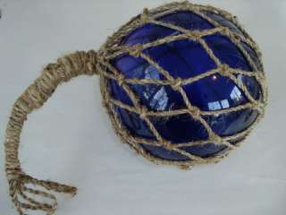 12 Blue Glass Fishing Float ~ Fish Net Buoy Decor  