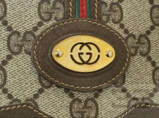Gucci Vintage Brown Monogram Coated Canvas Flap Handbag  
