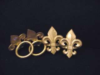 SET 4 BRASS Fleur de Lis napkin rings MADE IN INDIA  