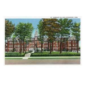  Davenport, Iowa, View of St. Ambrose College Giclee Poster 