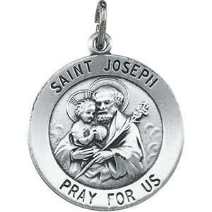 St. Joseph Medal 25mm & Chain   Sterling Silver