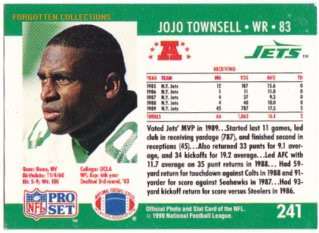 JOJO TOWNSELL (WR) JETS  1990 Pro Set Card **LAST ONE**  