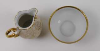   Gilded Porcelain CREAM & SUGAR BOWL SET, marked FOREIGN  