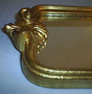   GILT WOOD ITALIAN FLORENTINE TOLE MIRROR PICTURE FRAME ITALY  