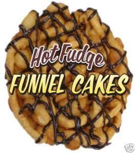 Funnel Cakes Hot Fudge Concession Cart Menu Decal 10  