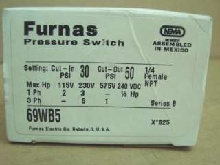 Furnas Pressure Switch 69WB5, *NEW* #12576 81  