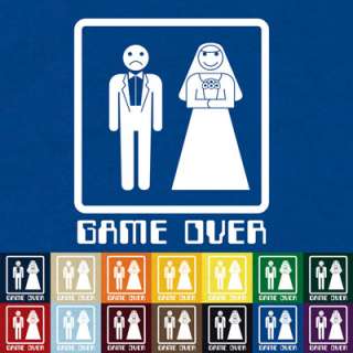 GAME OVER T SHIRT SAD MARRIAGE BRIDE GROOM MARRIED  