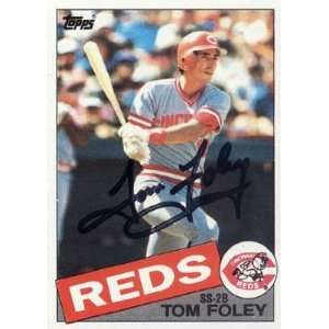 Tom Foley Cincinnati Reds Autographed / Signed 1985 Topps #107 Card