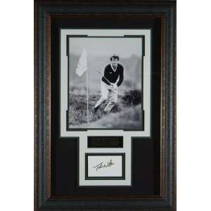 TOM WATSON   SIGNED & FRAMED   CHIP ON 17 at PEBBLE BEACH  