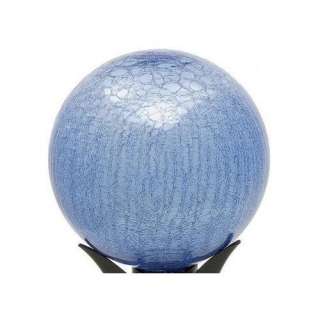 12 Diameter Glass Gazing Globe Crackle Finish Blue Lapis Pedestal Not 