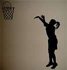 Girls Basketball Silhouette Girls Room Wall Decal Decor