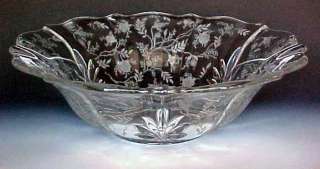 We have many pieces of Fostoria Glass Chintz etched crystal at all 