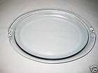 pyrex light blue glass oval oven and broiler plate expedited