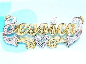 JESSICA 14K GOLD/SILVER 925 NAME PLATE CHAIN NECKLACE  