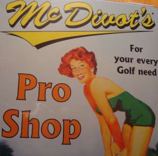 Retro Vintage Pin Up Girl Golfer Golfing & Golf Ball Home Office Decor 