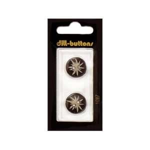  Dill Buttons 18mm 2 Hole Brown 2 pc (6 Pack)