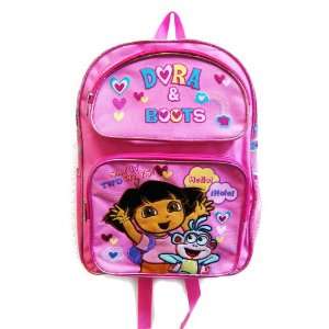   Dora & Boots Hello & Hola School Pink Backpack Mid Size Toys & Games