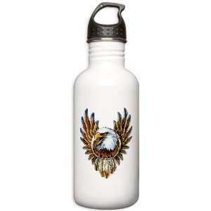   Bottle 1.0L Bald Eagle with Feathers Dreamcatcher 