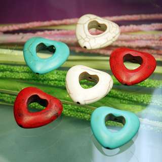 Nice Colorful Heart shaped Turquoise Beads Pendant 8PCS  