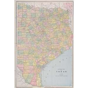  Cram 1889 Antique Map of Eastern Texas