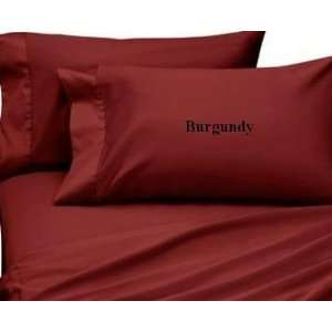   Cotton 1200 Thread Count Bed Sheet Set Solid Sateen Burgundy   Full