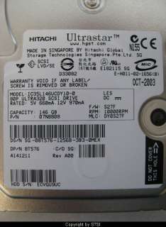 Hitachi Ultrastar 146 GB U320 SCSI Hard Drive IC35L146UCDY10 0 ~STSI 