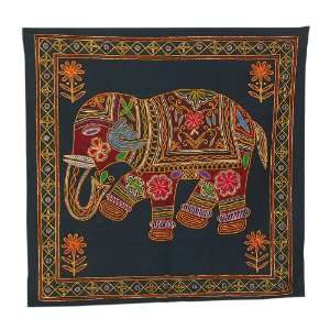  Great Indian Art Handmade Embroidered Elephant Cotton Wall 