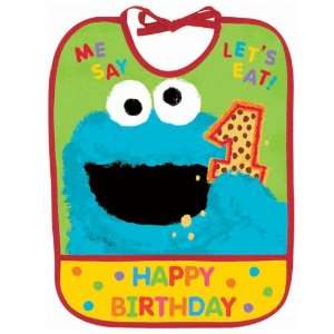   Party By Amscan Sesame Street 1st   1st Birthday Bib 