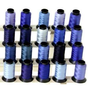    20 Spools BLUE Embroidery Machine Thread Arts, Crafts & Sewing