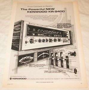 Vintage Kenwood KR 9400 Stereo Receiver PRINT AD 1975  