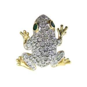 com CZ Diamond Studded Frog Pin   CZ Crystal Encrusted Frog Lapel Pin 