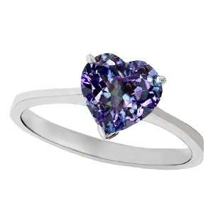   Alexandrite Heart Shape Solitaire Engagement Ring in 10 kt Yellow Gold
