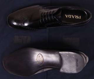   SHOES $795 BLACK WING TIP TOE ORNAMENTED DERBY DRESS SHOE 8 41e NEW