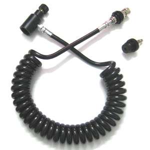 Paintball Coil Remote Hose with Slide Check(Black) NEW  