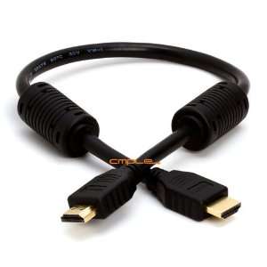 28AWG HDMI Cable with Ferrite Cores Black 1.5ft 