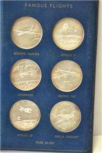   Lindbergh Apollo 13 11 Amelia Earhart Hughes Boeing Silver Coin  