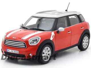  2010 MINI COOPER NEW DIECAST MODEL CAR RED WITH WHITE STRIPES  
