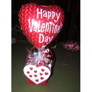 Valentines Gift in a Keepsake Wood Box with Hard Candy & Balloon 