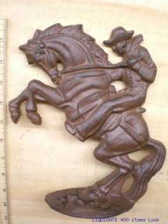 Horse Cowboy cast iron door stop or Western Decor 9x8  