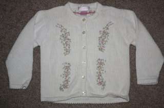 girls RING AROUND THE ROSIE CARDIGAN SWEATER flowers BOUTIQUE ivory 