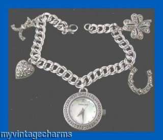 NEW JUDITH JACK Charm Bracelet WATCH & 4 CHARMS  
