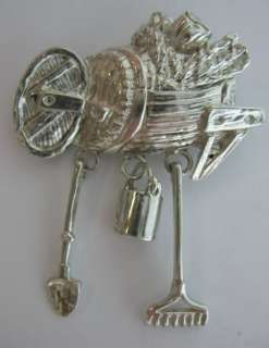 Jay King Mine Finds Sterling Silver 925 Gardening Charms Brooch Pin 