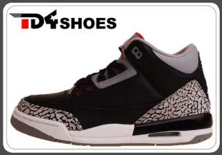 Nike Air Jordan 3 Retro GS Black Cement Grey Big Kids Basketball Shoes 