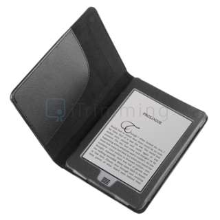 For  Kindle Touch Black Premium Plain Leather Case Cover  