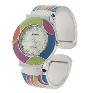Geneva Platinum Unique Colored Cuff Watch