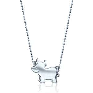 Alex Woo Little Signs Animals Silver Ox Pendant Necklace