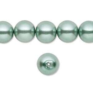  #21005 10mm Bead, glass pearl, teal, round 10 beads Arts 