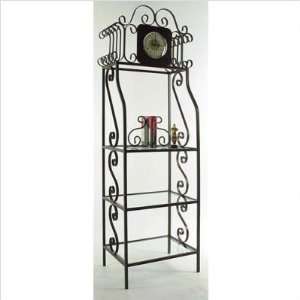  Grace CL 100 78 H Clock Etagere with Glass Shelves Finish 