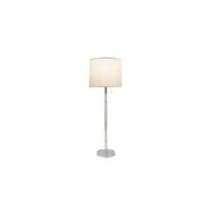 Barbara Barry Figure Floor Lamp in Soft Silver with Silk Shade by 